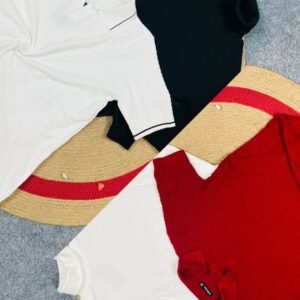 high neck with Texture polo