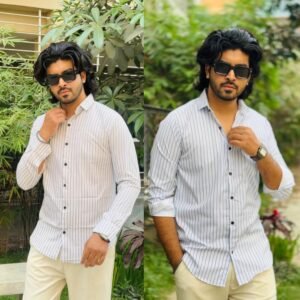 2 PC Old money Shirt combo (Light Blue Stripe+ Mature Bamboo Stripe)