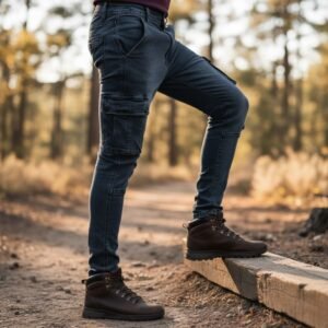 Seven Pocket Cargo Pants - Ash Blue