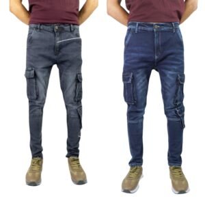 2 cargo pants Deep blue and ash blue
