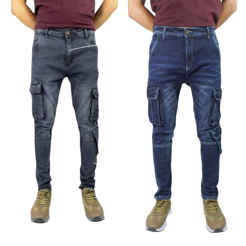 2 cargo pants Deep blue and ash blue