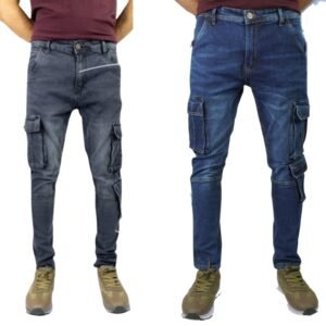 2 cargo pants Mid blue & Ash blue